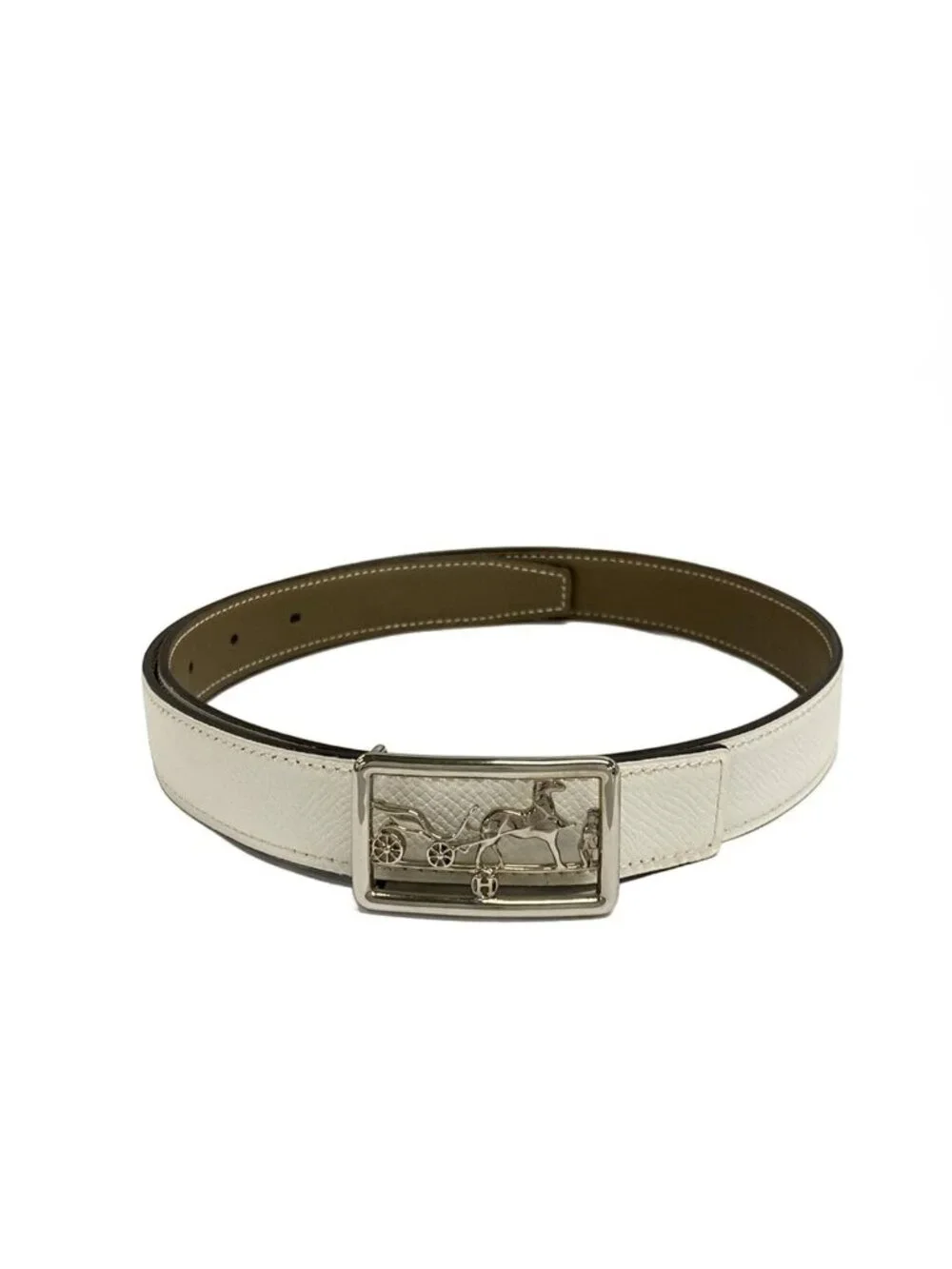 Hermes Belt 70 Etoupe Silver